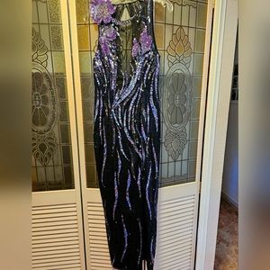 Colorful evening gown.